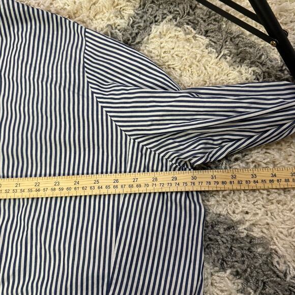 Zara Womens Oversized‎ Collar Shirt Blouse XS Black White Striped - Picture 5 of 7